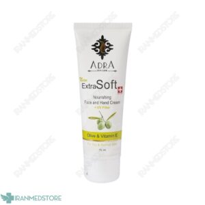کرم تیوپی دست و صورت آدرا حاوی عصاره زیتون و روغن بادام شیرین 75 میلی لیتر