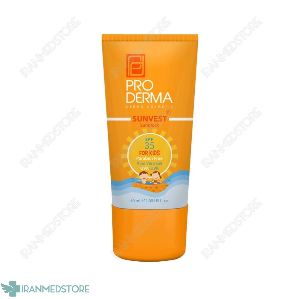 کرم ضد آفتاب کودکان SPF35 پرودرما 40 میلی لیتر