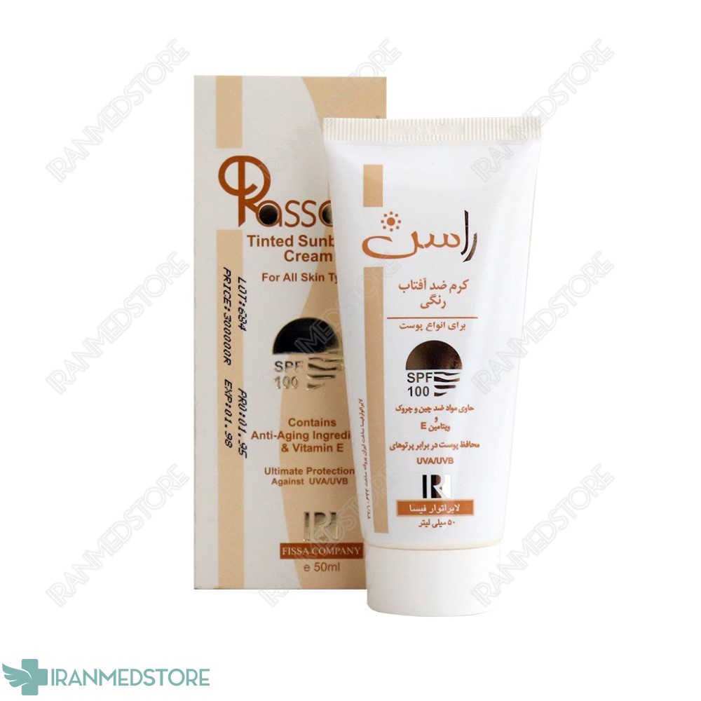 کرم ضد آفتاب رنگی SPF100 راسن ۵۰ میلی لیتر