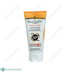 کرم ضد آفتاب رنگی سان سیف +SPF50 فاقد جاذب های شیمیایی مناسب پوست حساس ۵۰ میلی لیتر