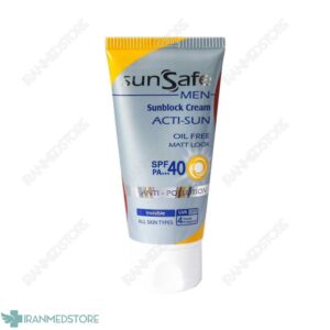 کرم ضد آفتاب فاقد چربی spf40 آقایان سان سیف مناسب برای انواع پوست 50 گرم