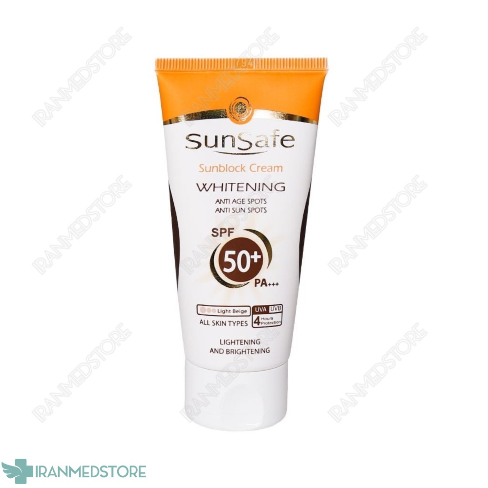 کرم ضد آفتاب SPF50 روشن کننده سان سیف مناسب انواع پوست 50 گرم