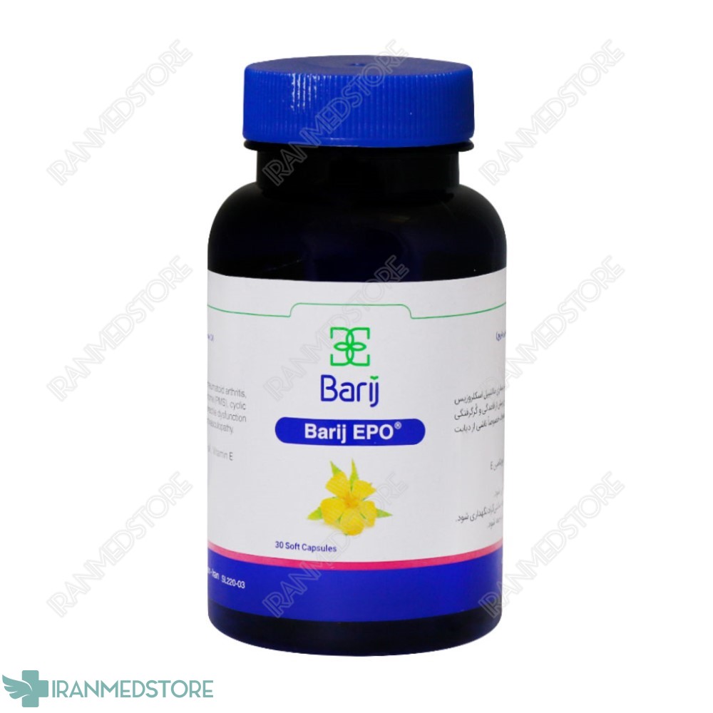 کپسول روغن گل مغربی ای پی اُ باریج اسانس ۳۰ عددی