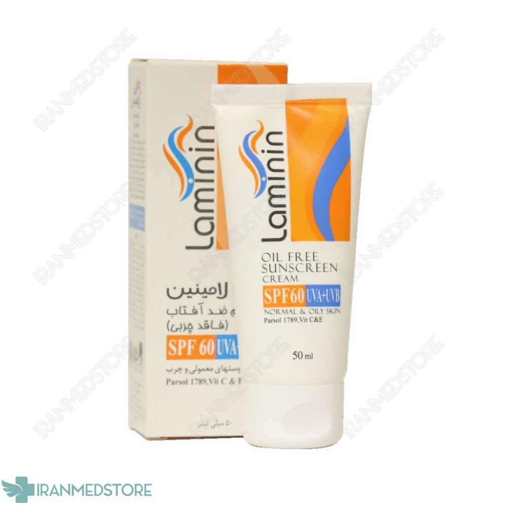 کرم ضد آفتاب فاقد چربی لامینین SPF60 مناسب پوست های چرب و معمولی ۵۰ میلی لیتر