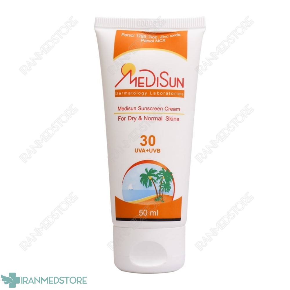 کرم ضد آفتاب SPF30 مدیسان پوست خشک و معمولی 50 میلی لیتر