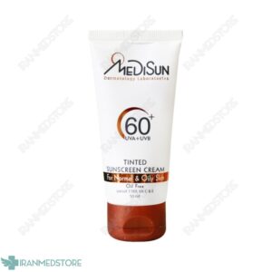 کرم ضد آفتاب SPF60 مدیسان مناسب پوست چرب و معمولی 50 میلی لیتر