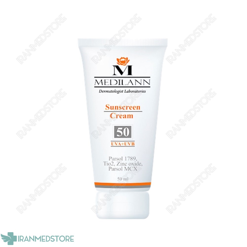 کرم ضد آفتاب رنگی SPF50 مدیلن مناسب پوست های معمولی و خشک ۵۰ میلی لیتر