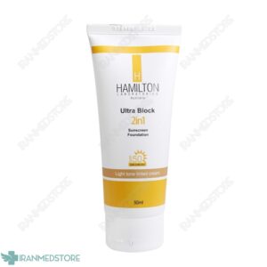 کرم ضد آفتاب رنگی 2 در 1 پوست‌ معمولی تا خشک SPF50 همیلتون مدل اولترا بلاک 50 میلی لیتر