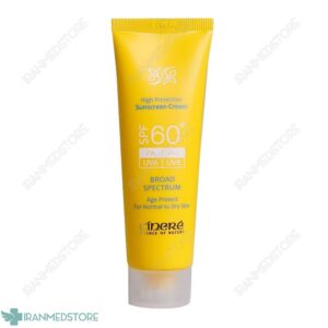 کرم ضد آفتاب SPF۶۰+ بدون رنگ سینره مناسب پوست های معمولی تا خشک ۵۰ میلی لیتر