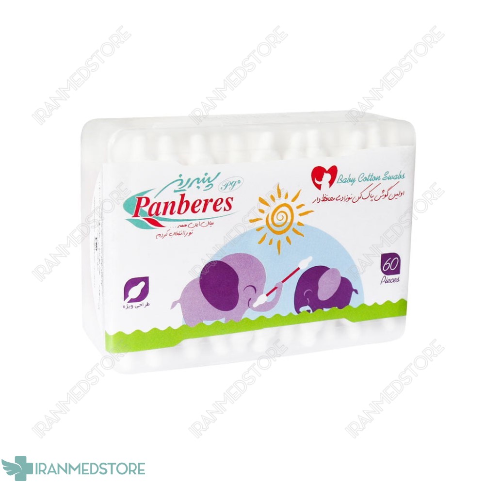 گوش پاک کن کودک پنبه ریز ۶۰ عددی