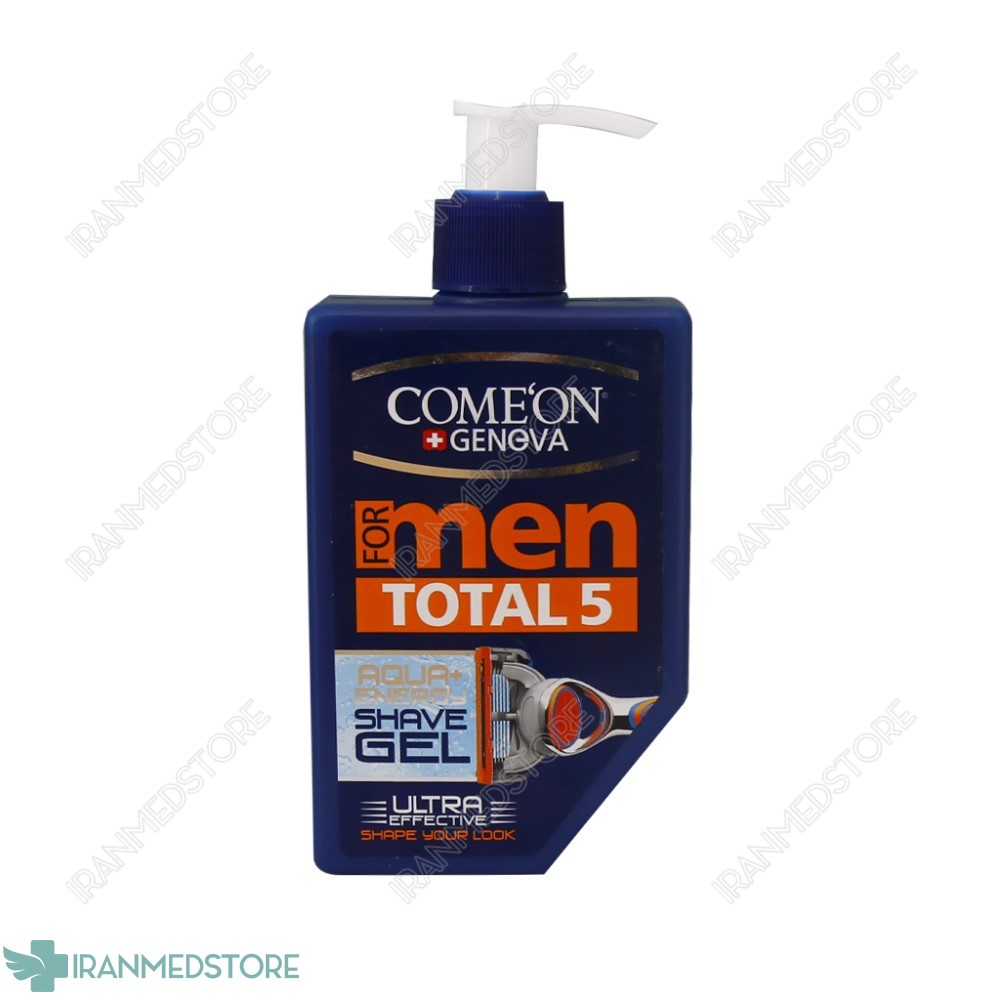 ژل اصلاح ریش مردانه مدل توتال ۵ کامان مناسب پوست حساس