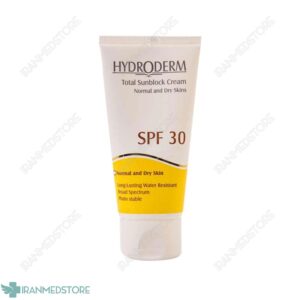 کرم ضد آفتاب SPF۳۰ رنگی هیدرودرم مناسب پوست های معمولی و حساس ۵۰ گرم