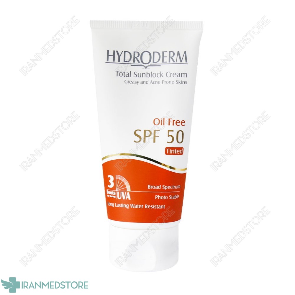 ضد آفتاب رنگی فاقد چربی هیدرودرم SPF50 مناسب پوست های چرب و آکنه دار ۵۰ میلی لیتر